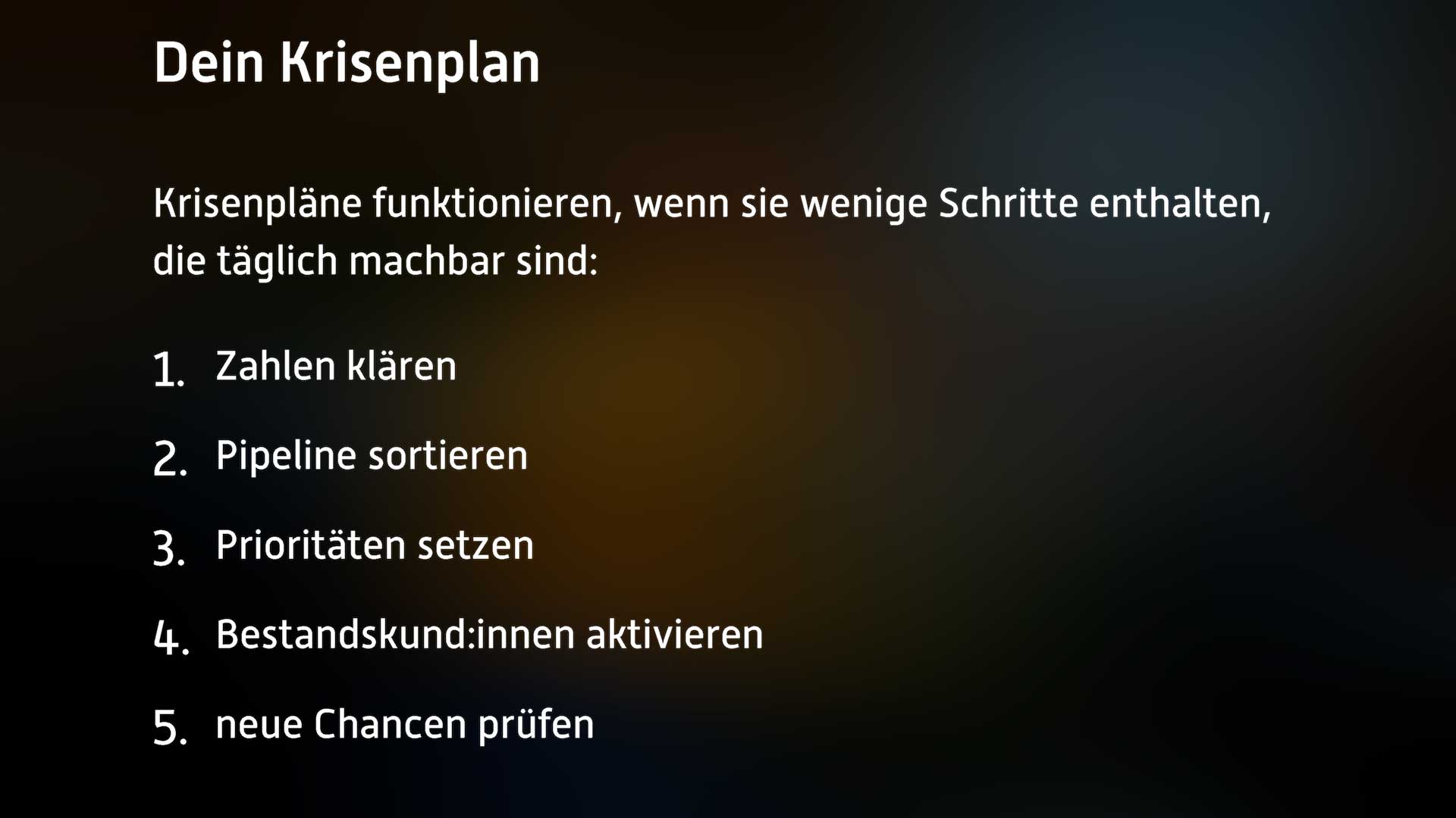 Krisenplan  - Vertriebsprozesse