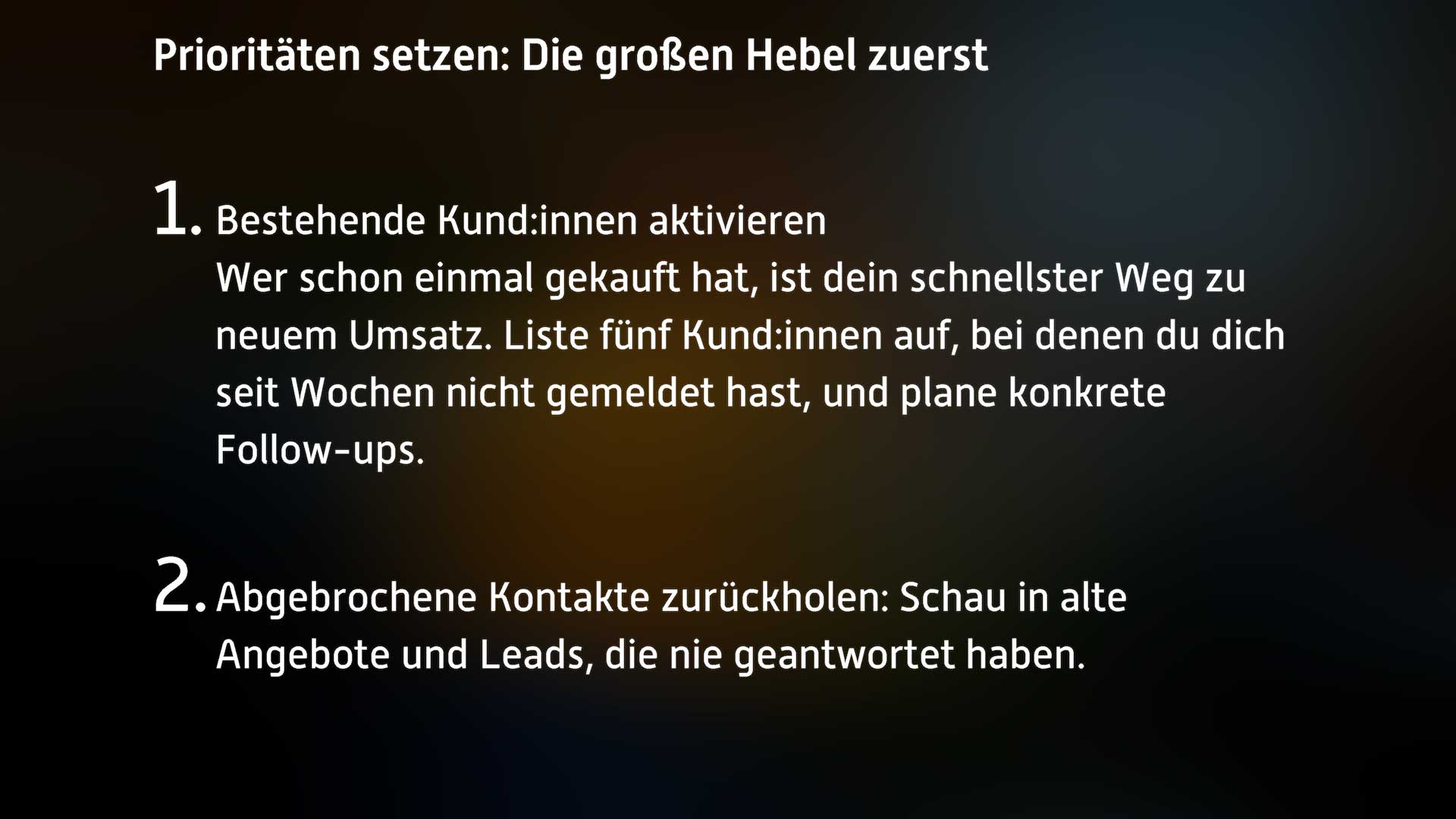 Bestandsaufnahme und Klarheit  - Vertriebsprozesse
