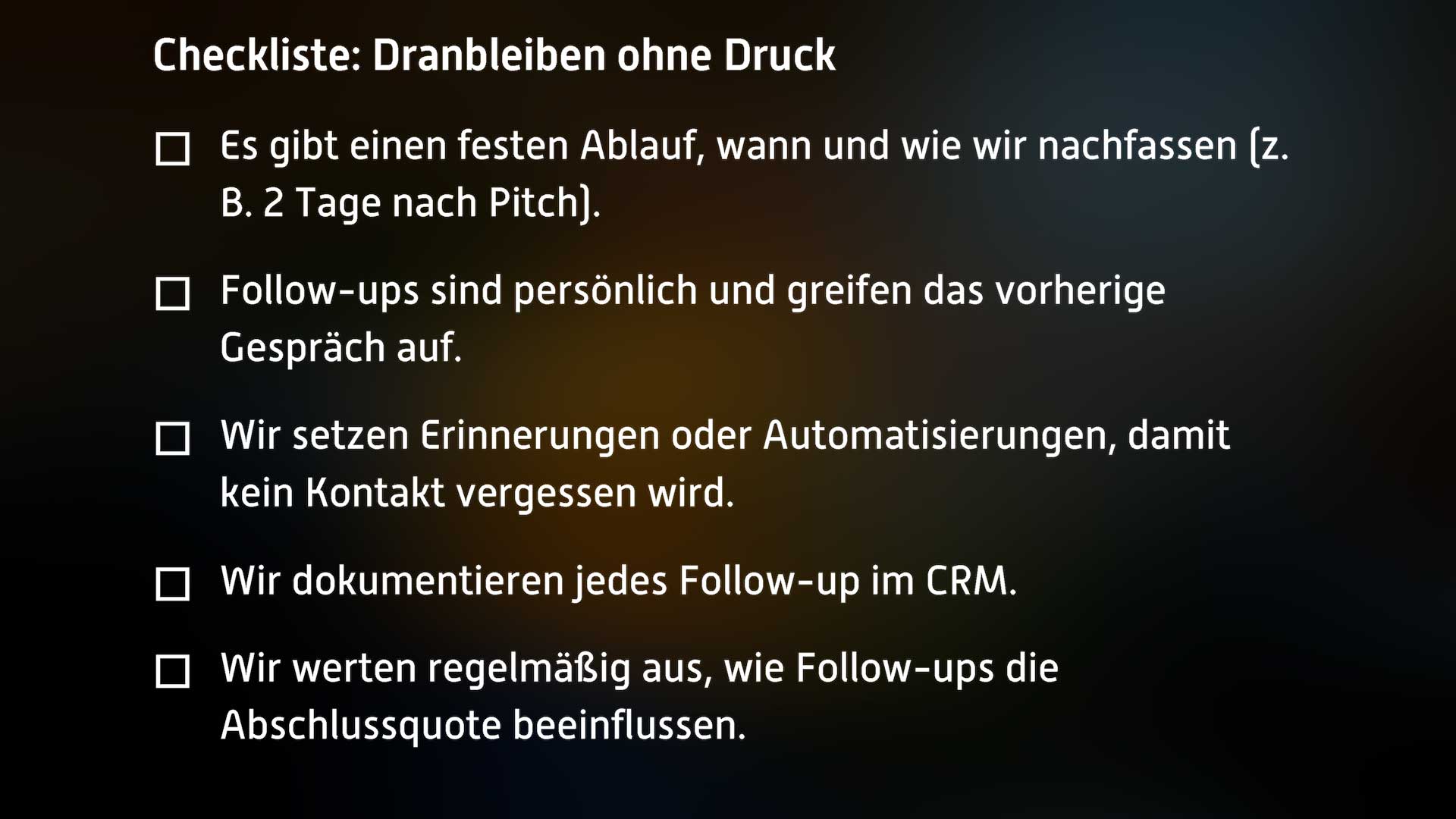 Follow-up  - Vertriebsprozesse